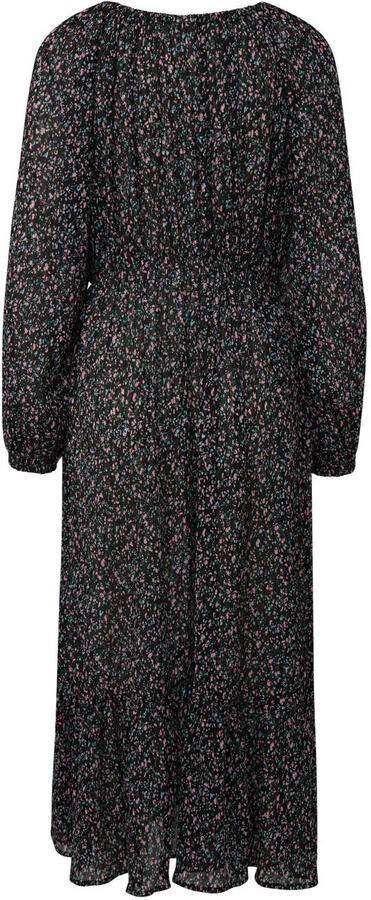 QS midi jurk met bloemenprint zwart - Foto 3
