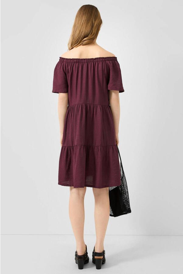 QS off shoulder viscose mini jurk paars - Foto 2