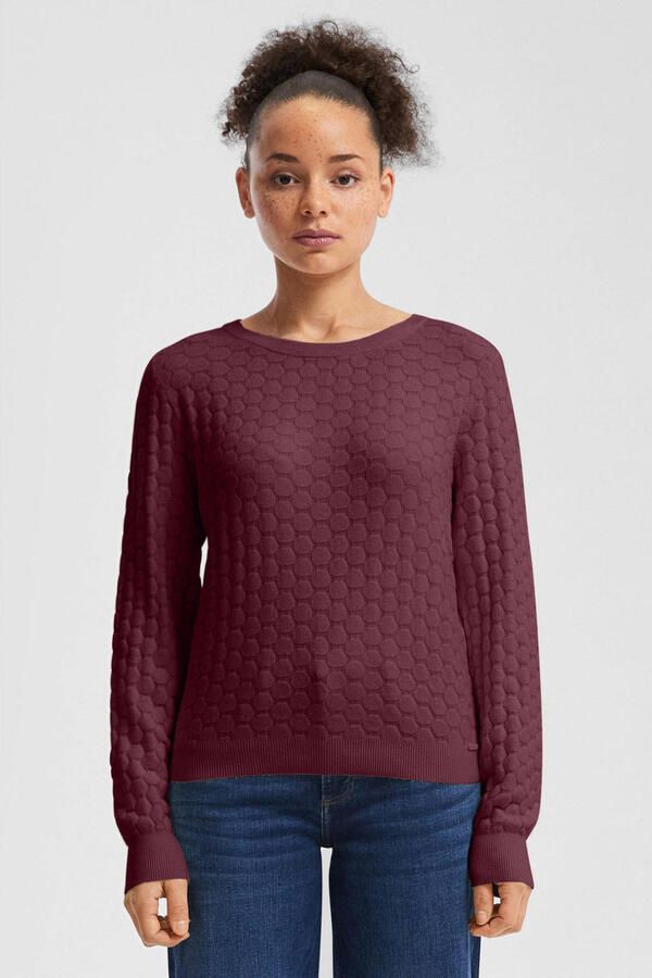 QS pullover rood gebreid