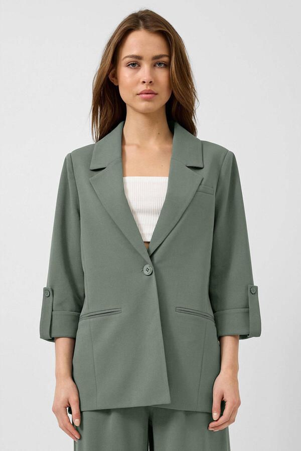 QS regular blazer donkergroen