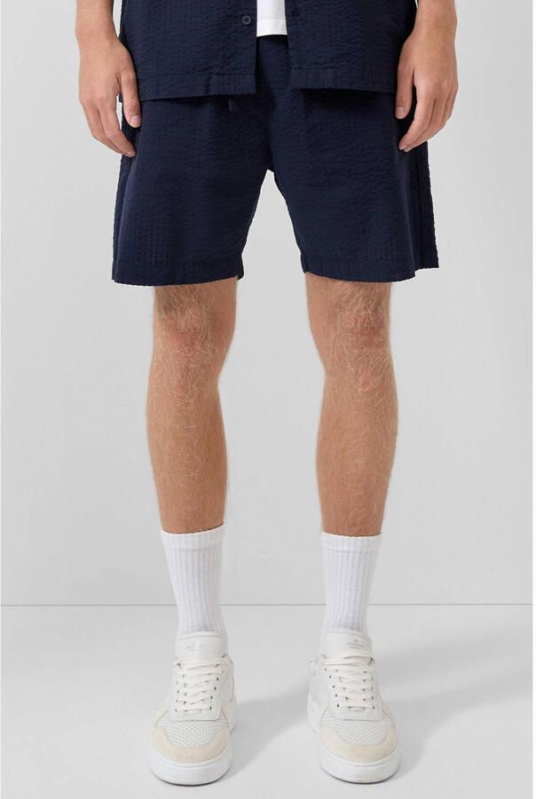 QS regular casual short donkerblauw