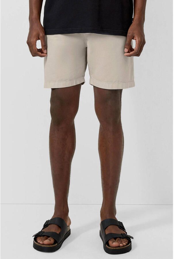 QS regular casual short met linnen beige