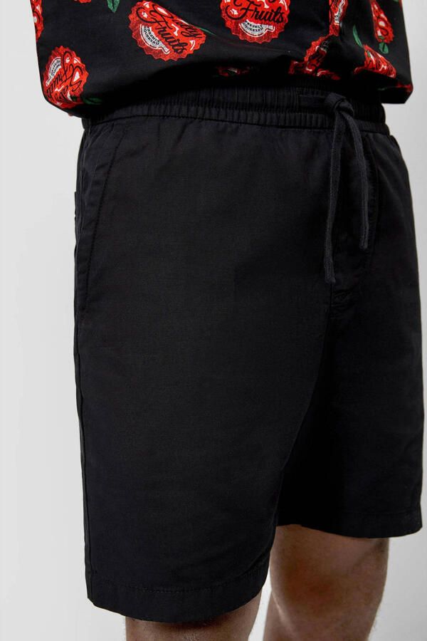 QS regular casual short met linnen zwart - Foto 3