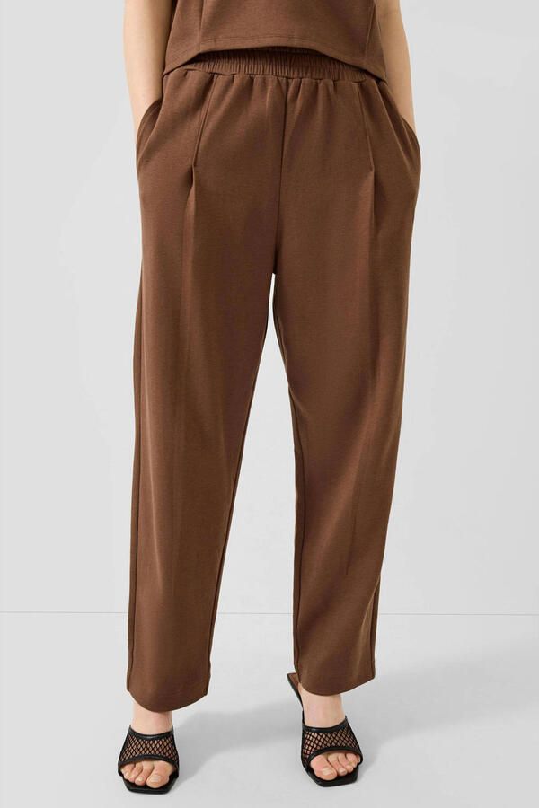 QS regular fit broek lichtbruin