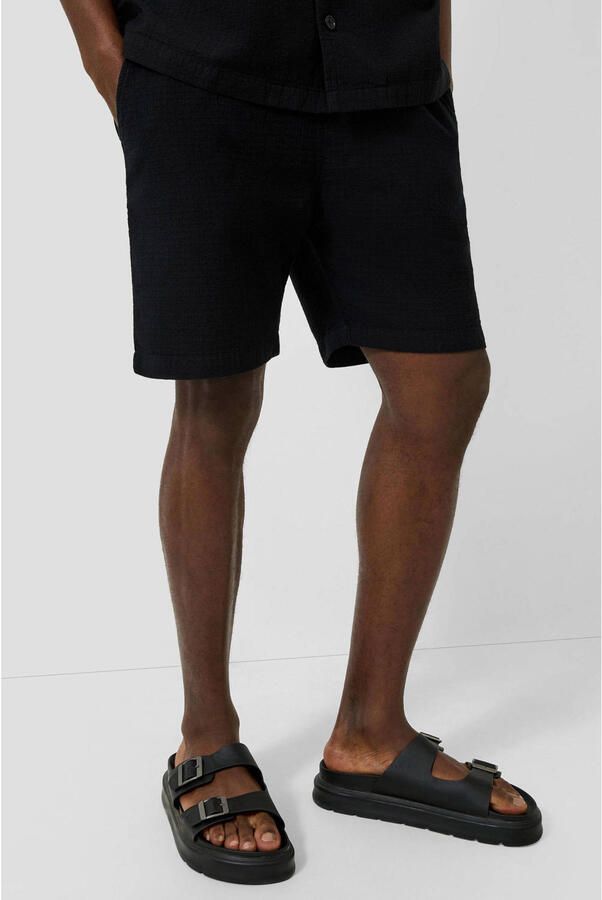 QS regular fit casual short zwart