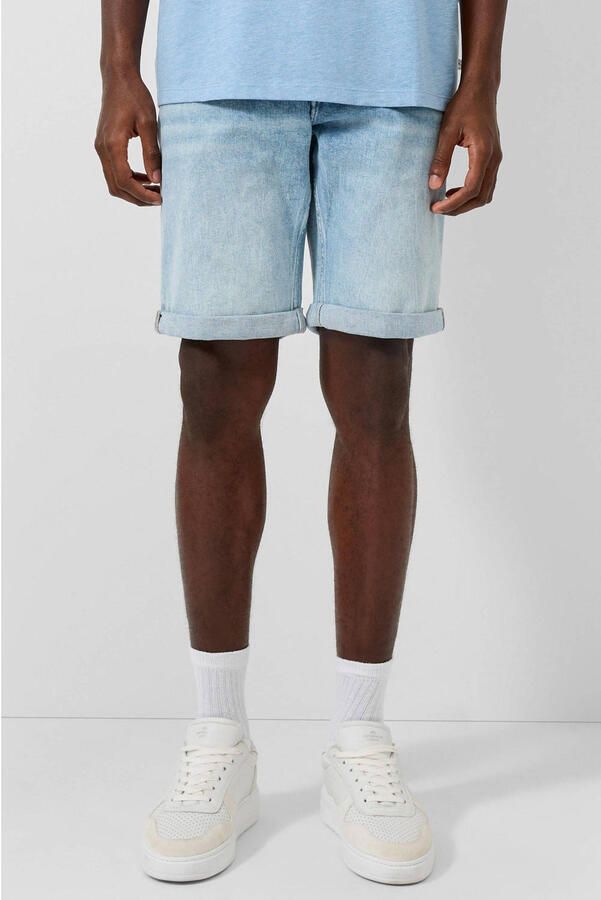 QS regular fit denim short lichtblauw