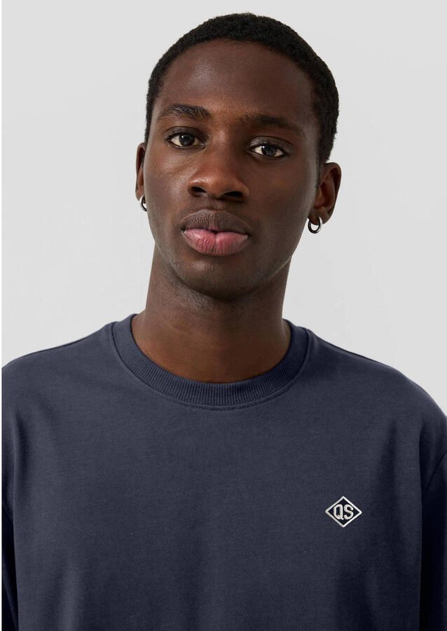 QS regular fit longsleeve donkerblauw - Foto 2