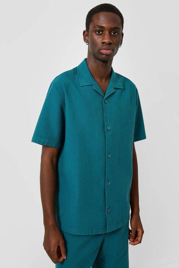 QS regular fit overhemd petrol