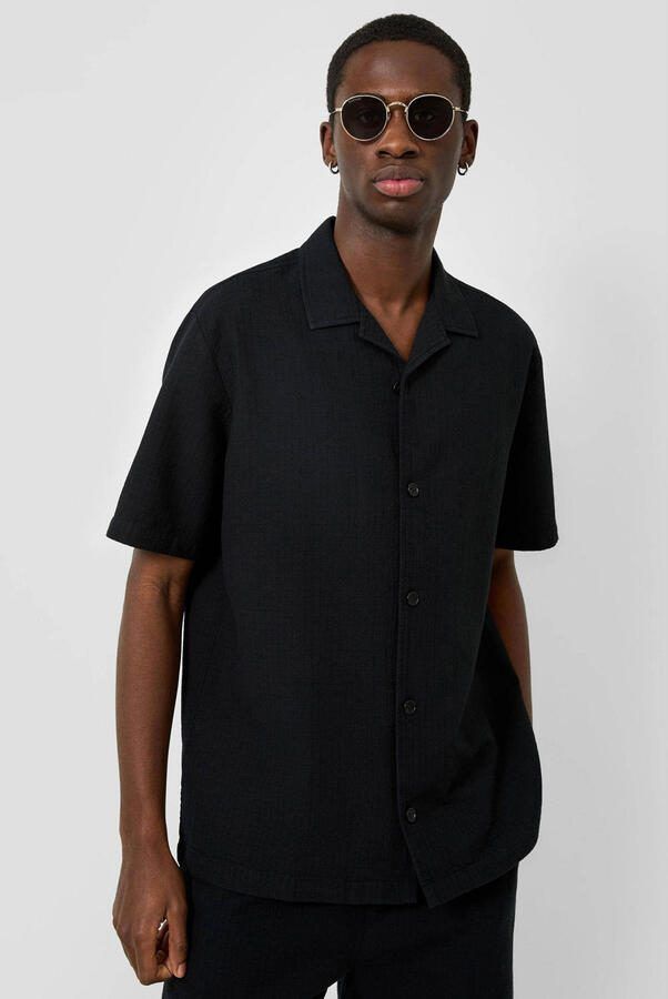 QS regular fit overhemd zwart