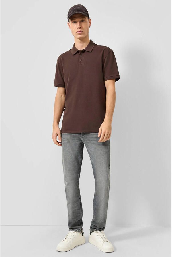 QS regular fit polo donkerbruin - Foto 3