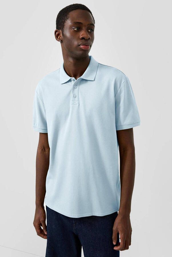QS regular fit polo lichtblauw