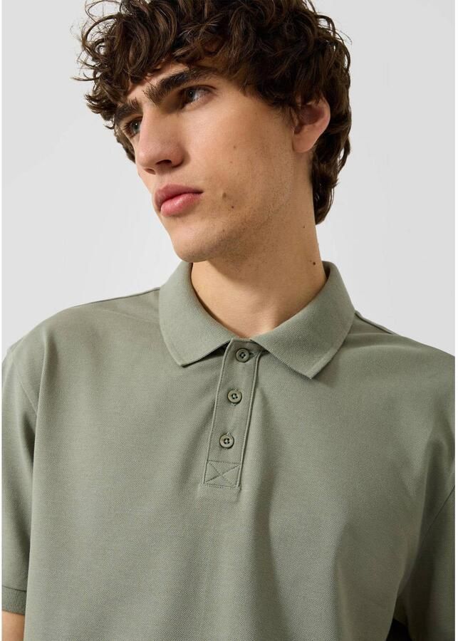 QS regular fit polo olijfgroen - Foto 2