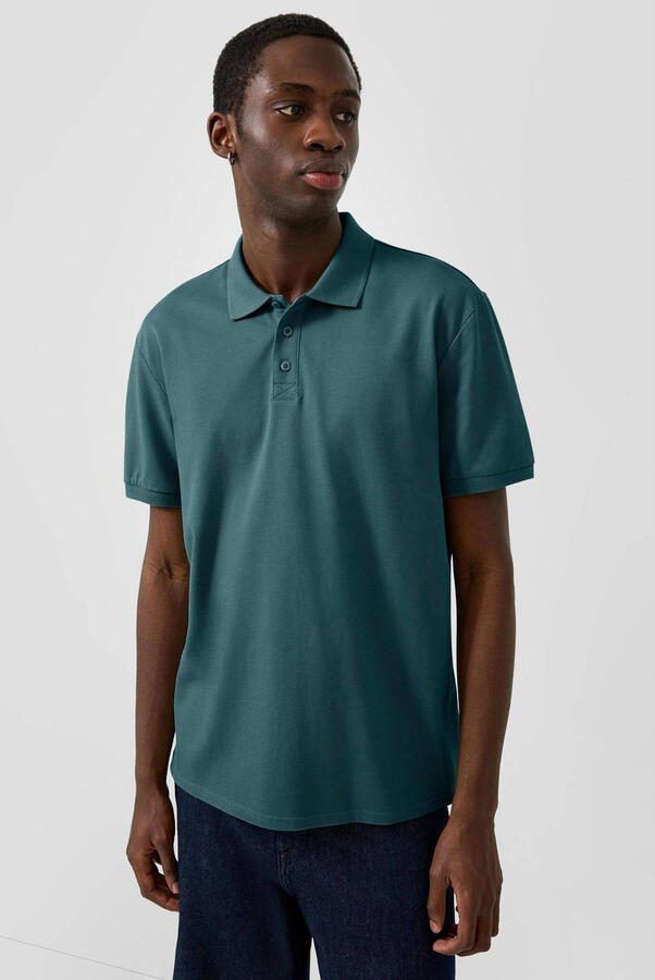 QS regular fit polo petrol