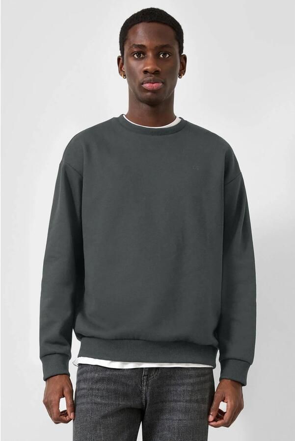 QS regular fit sweater donkergrijs