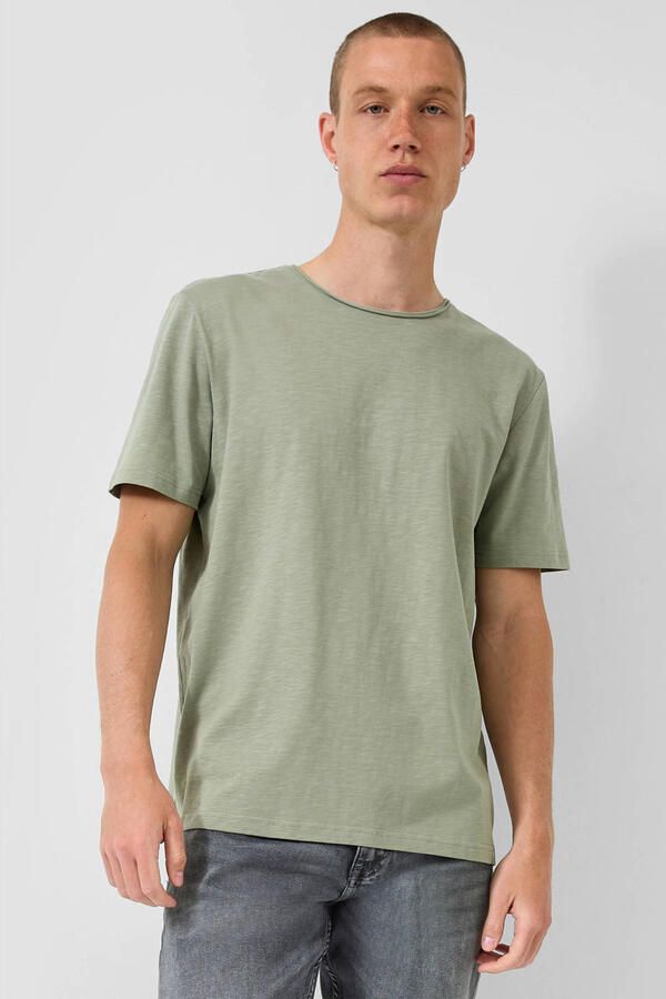 QS regular fit T-shirt olijfgroen
