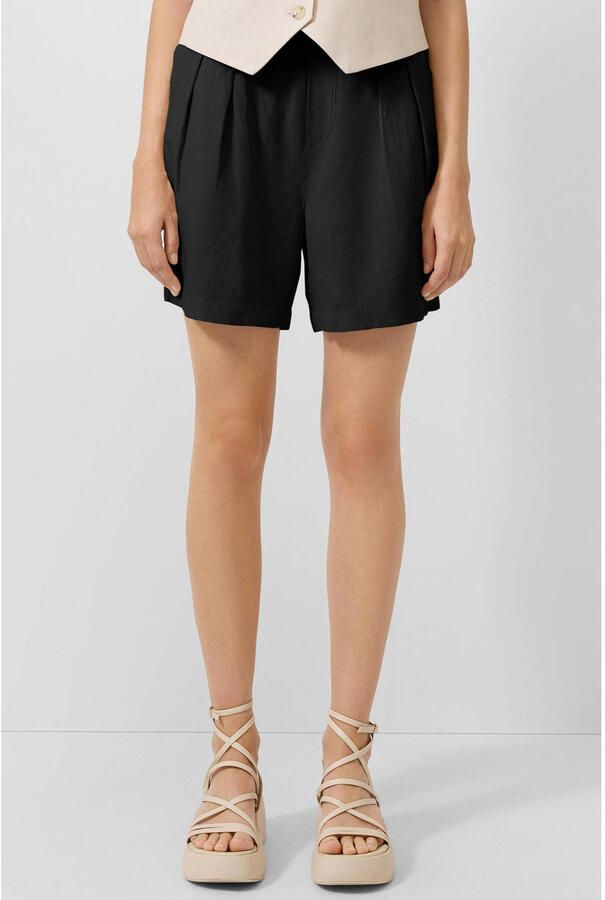 QS regular high waist broek zwart