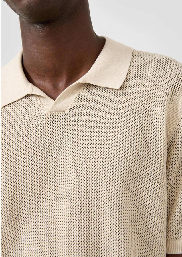 QS regular polo gebreid beige - Foto 2