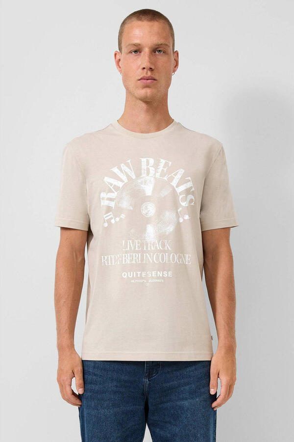 QS regular T-shirt beige