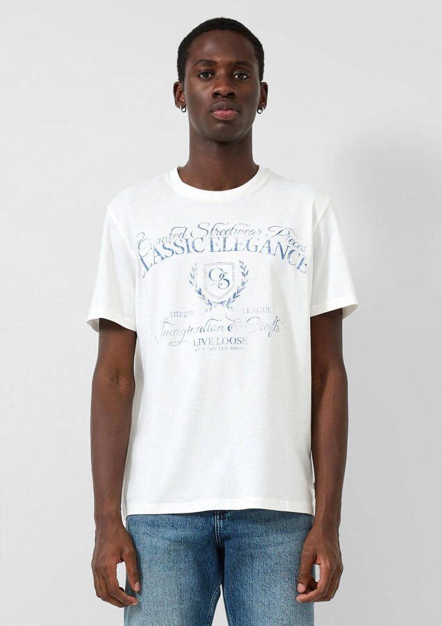 QS regular T-shirt ecru