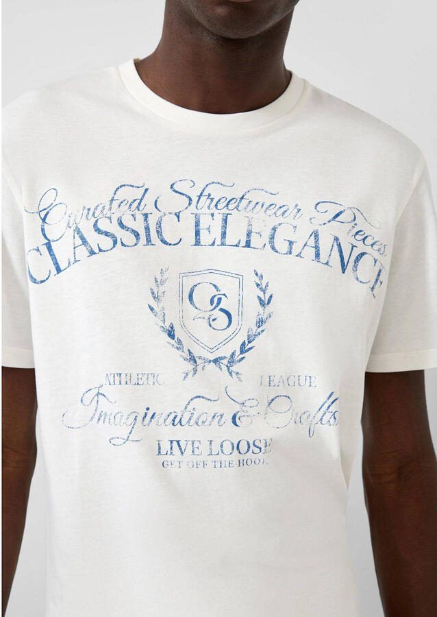 QS regular T-shirt ecru - Foto 3