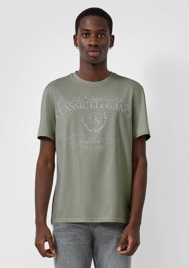 QS regular T-shirt groen