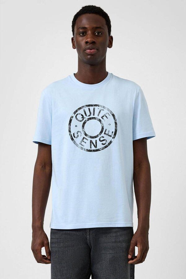 QS regular T-shirt lichtblauw