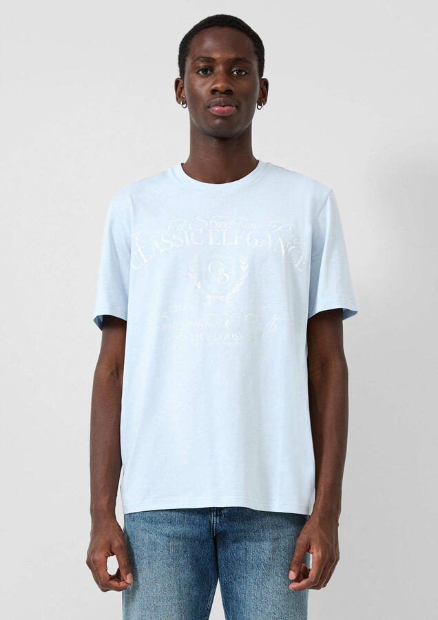 QS regular T-shirt lichtblauw