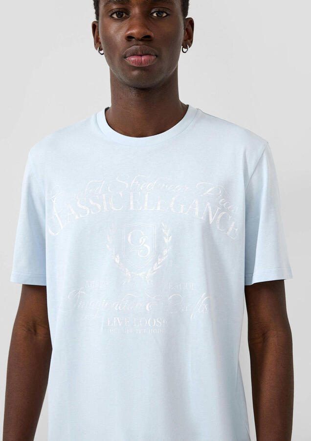 QS regular T-shirt lichtblauw - Foto 3