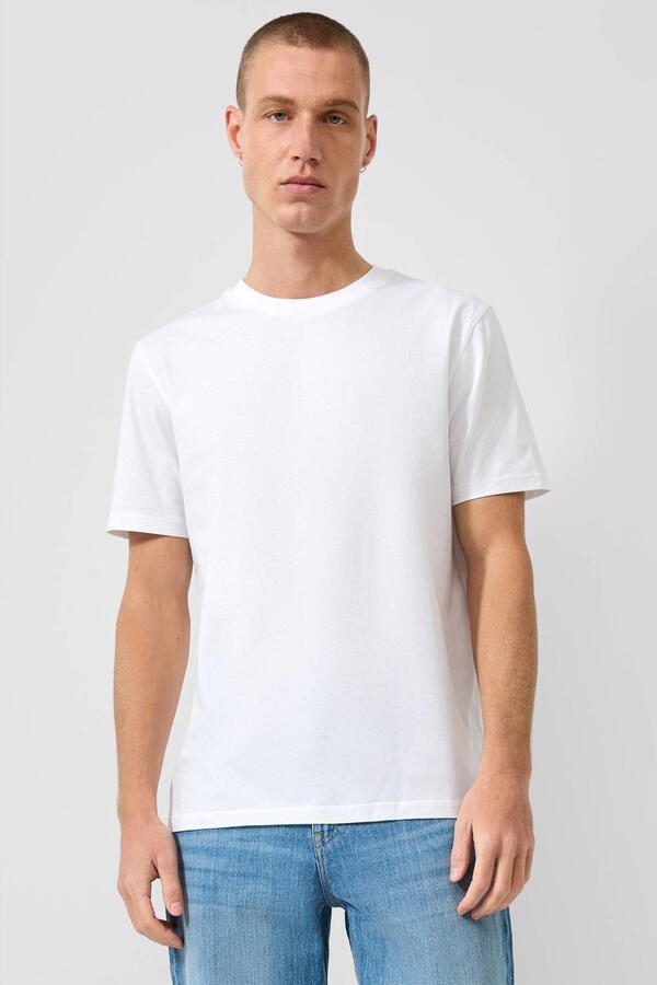 QS regular T-shirt wit