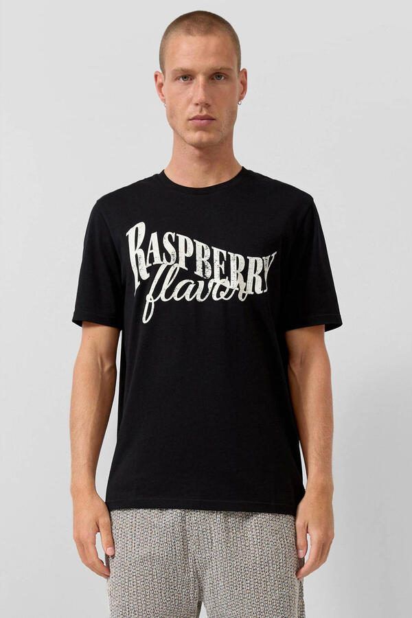QS regular T-shirt zwart