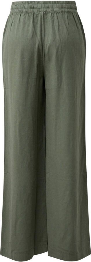 QS regular waist casual broek met linnen donkergroen - Foto 3