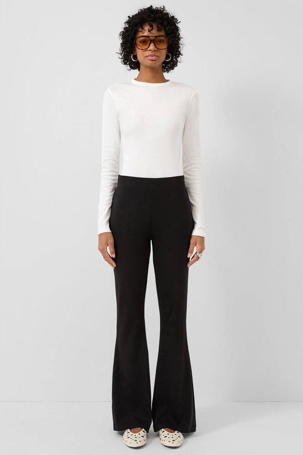 QS regular waist flared broek zwart - Foto 2