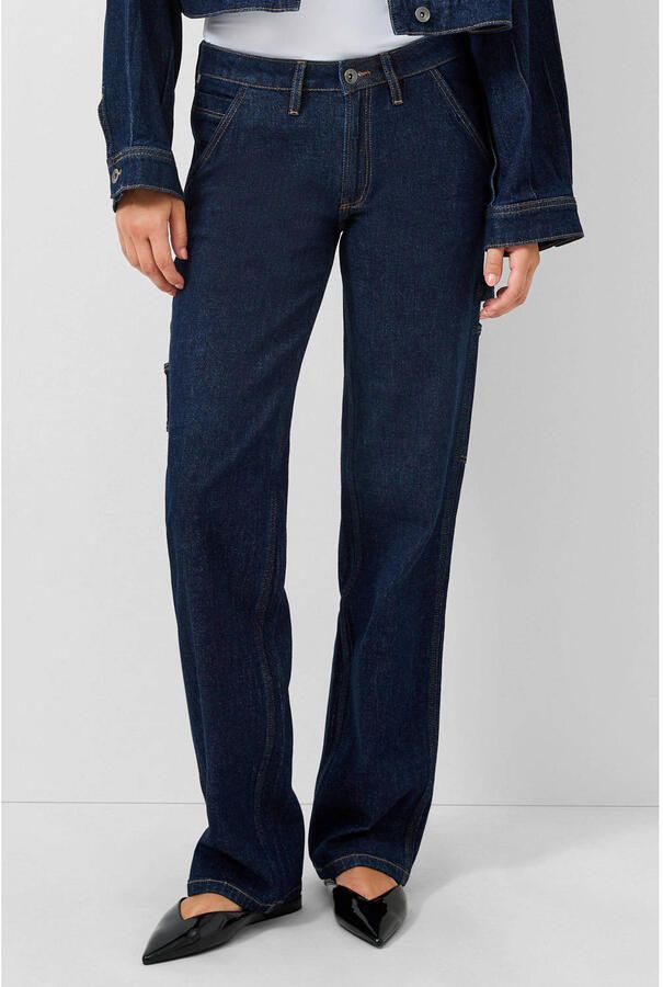 QS regular waist regular fit jeans dark blue denim
