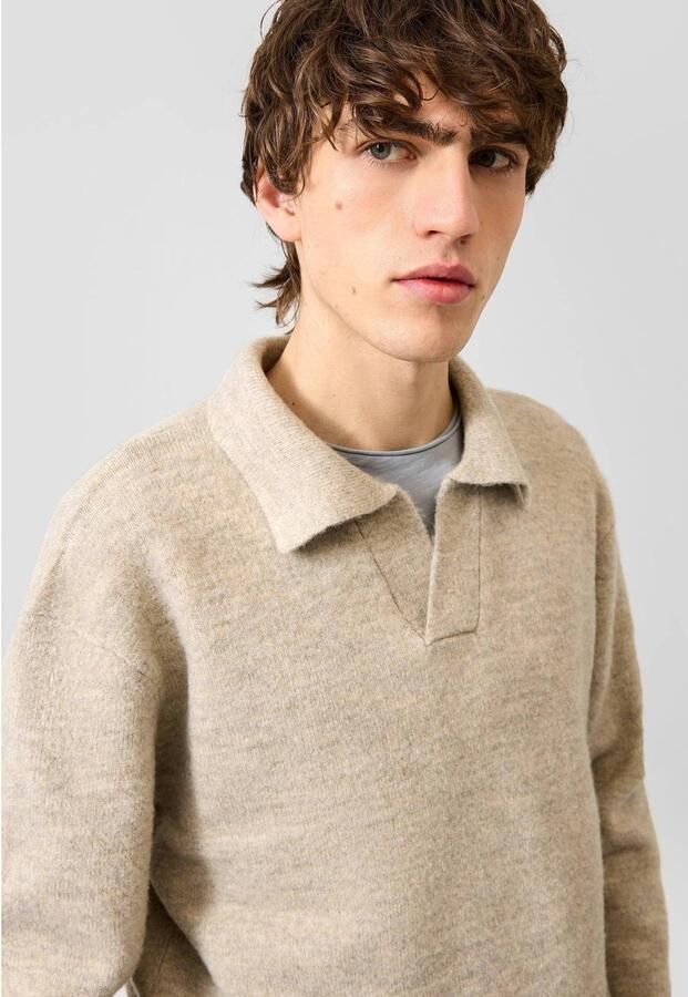 QS relaxed fit gebreide trui beige