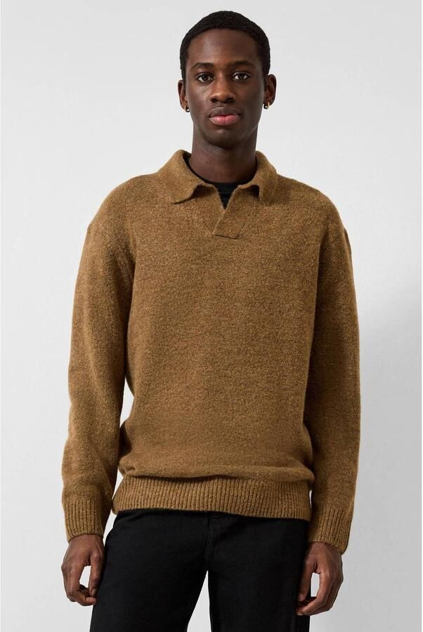 QS relaxed fit gebreide trui bruin