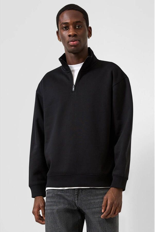 QS relaxed fit sweater zwart