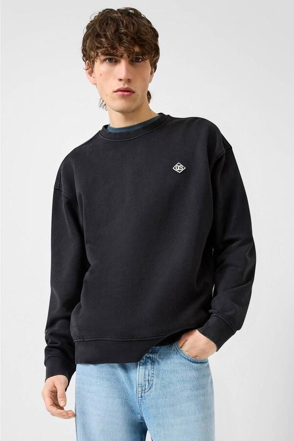 QS relaxed fit sweater zwart