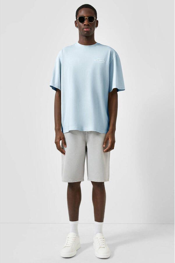 QS relaxed fit T-shirt met backprint lichtblauw - Foto 2