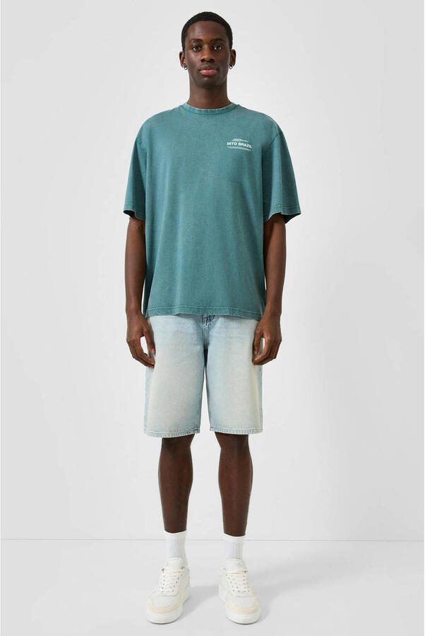 QS relaxed fit T-shirt met backprint petrol - Foto 3