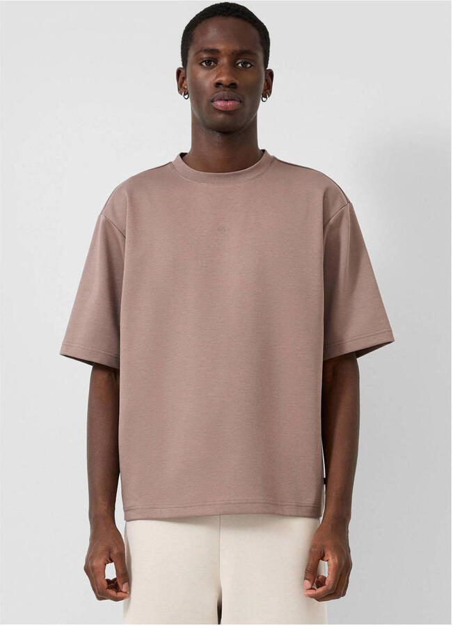 QS relaxed T-shirt bruin