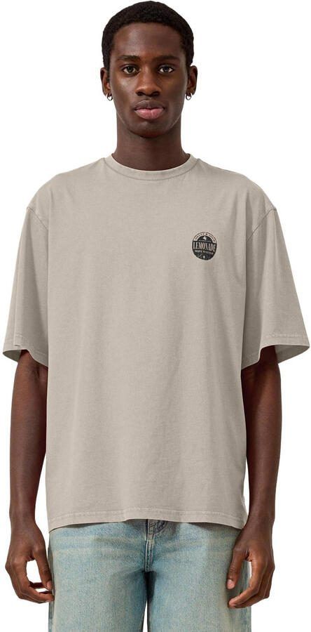 QS relaxed T-shirt met backprint beige