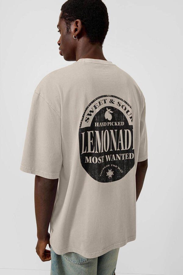 QS relaxed T-shirt met backprint beige - Foto 3