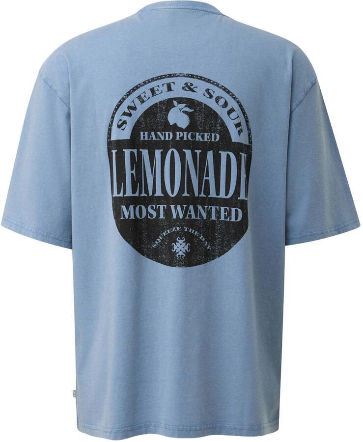 QS relaxed T-shirt met backprint blauw - Foto 2