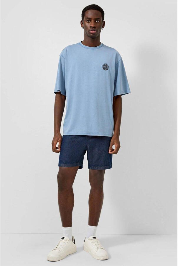 QS relaxed T-shirt met backprint blauw - Foto 3