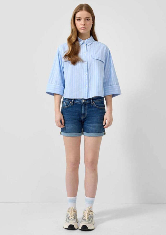 QS slim regular waist short dark blue denim - Foto 3