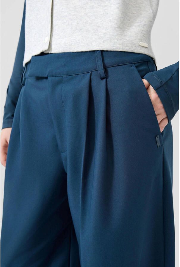 QS straight high waist pantalon donkerblauw - Foto 2