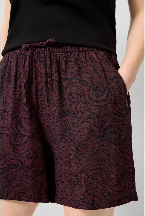 QS straight leg casual short met print donkerpaars - Foto 2