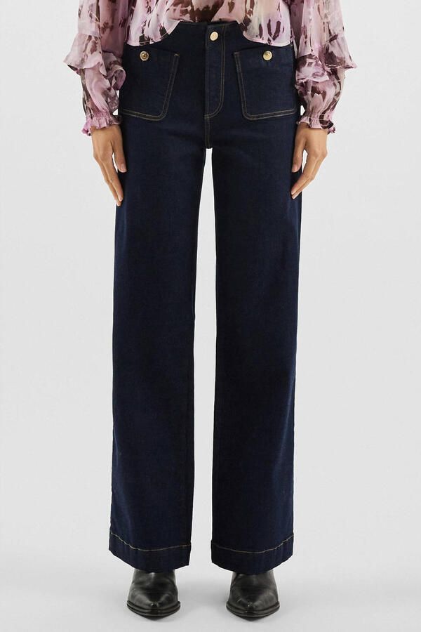 QS straight leg jeans dark blue denim