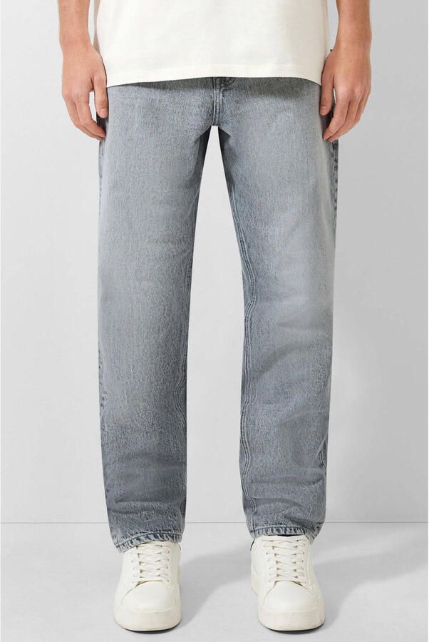 QS straight leg regular fit jeans lichtgrijs