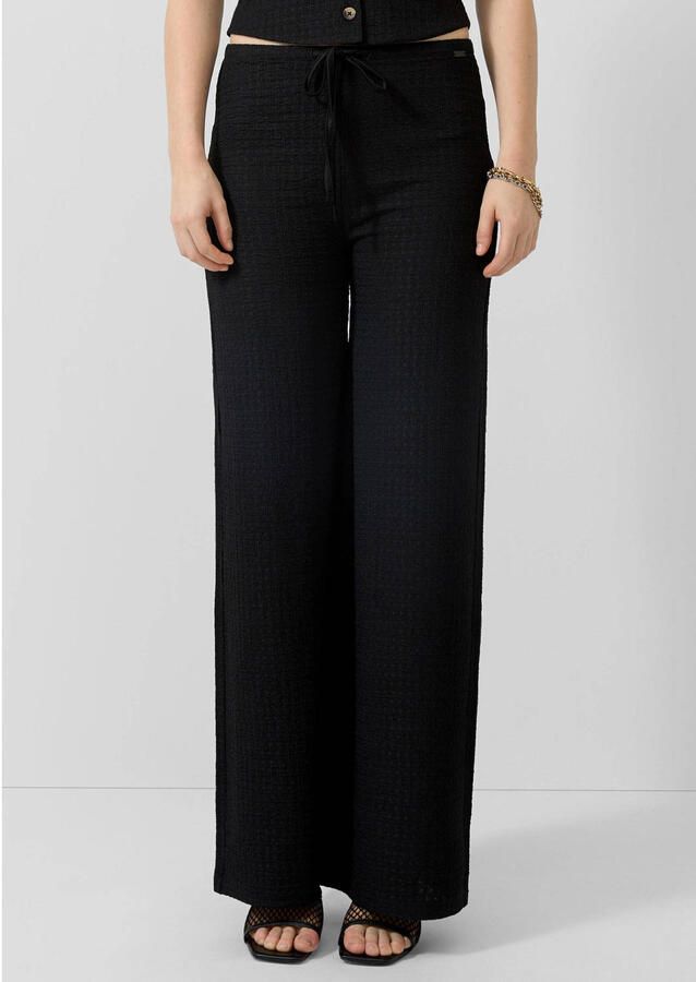 QS straight regular waist casual broek zwart